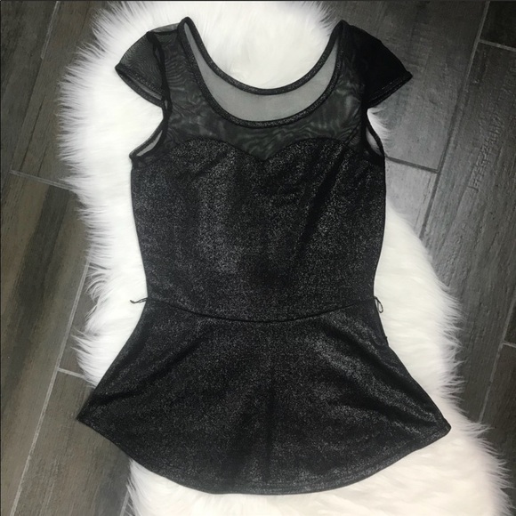Shimmer and sheer sweetheart peplum top - Picture 1 of 5